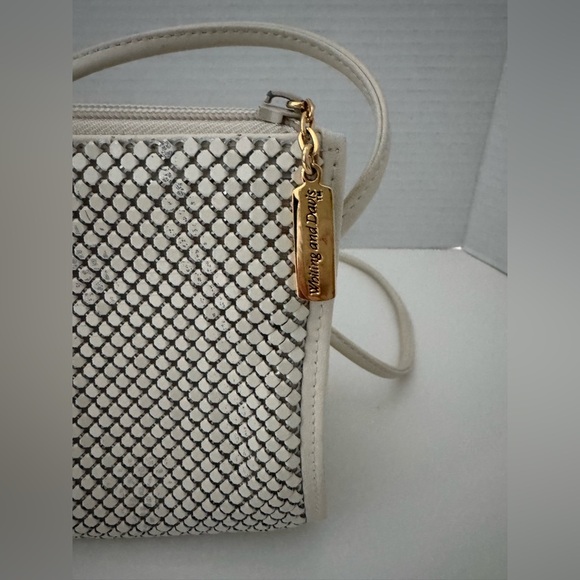 Whiting & Davis Vintage Cream Mesh Crossbody / Clutch purse - Picture 3 of 15